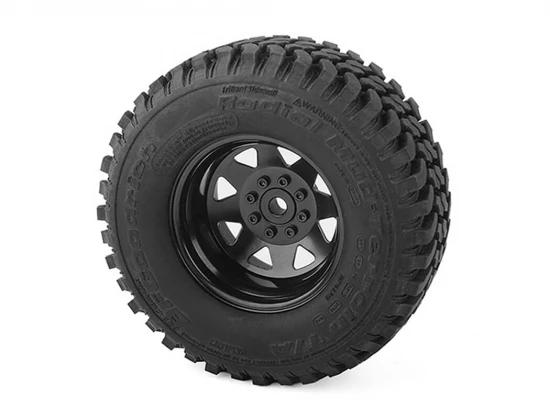 RC4WD 8Lug Deep Dish Wagon 1.9 Steel Stamped Beadlock Wheels Black (4)