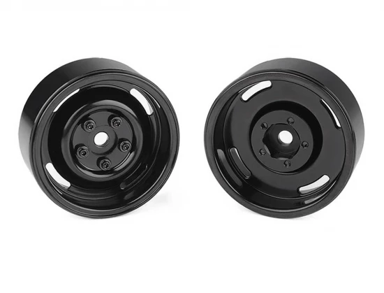 RC4WD 1.9 Landies Vintage Stamped Steel Beadlock Wheels Black (4)