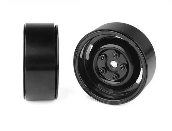 RC4WD 1.9 Landies Vintage Stamped Steel Beadlock Wheels Black (4)