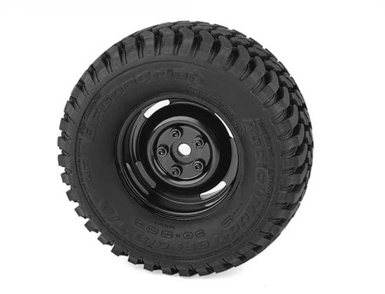 RC4WD 1.9 Landies Vintage Stamped Steel Beadlock Wheels Black (4)